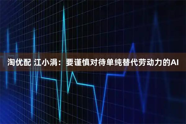 淘优配 江小涓：要谨慎对待单纯替代劳动力的AI